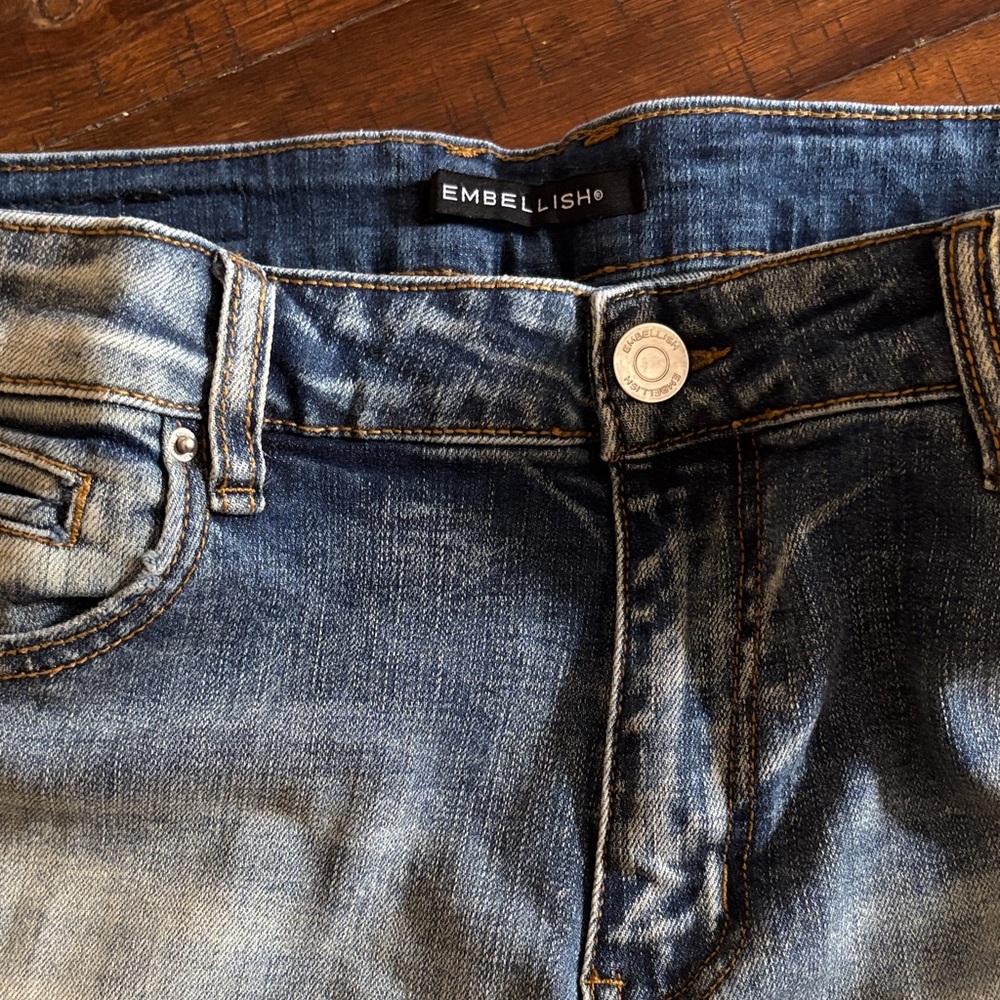Embellish Men's Distressed Blue Skinny Jeans